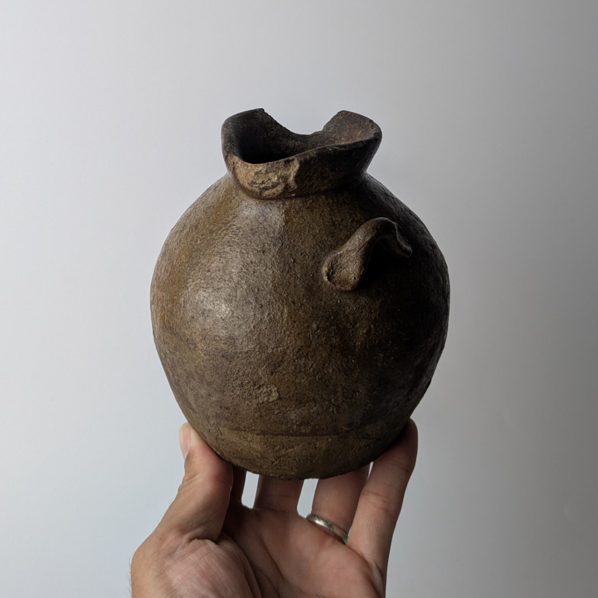 越前焼 お歯黒壺 鉄漿 片口 壺 やきもの 骨董 古美術 日本美術 越前焼 お歯黒壺 鉄漿 片口 壺 やきもの 骨董 古美術 日本美術