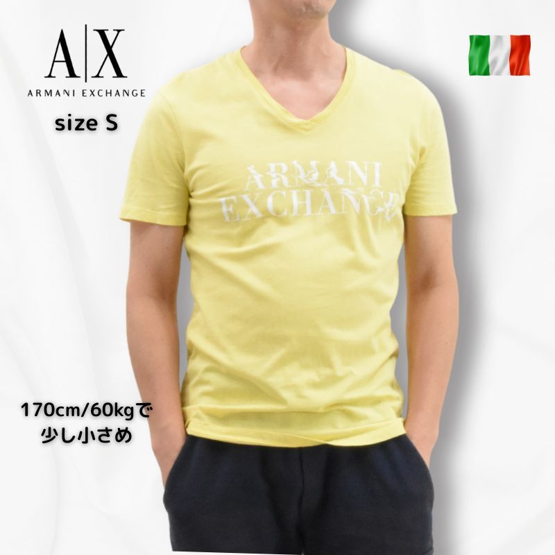 アルマーニエクスチェンジ◇VネックTシャツ◇サイズS◇イエロー◇ARMANI EXCHANGE◇_画像1