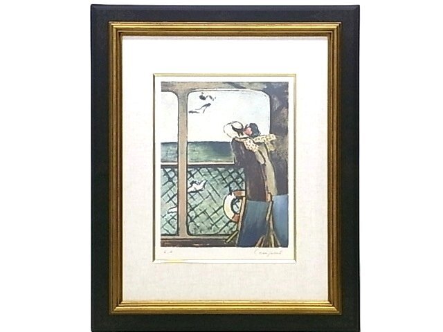 e13545 真作保証 リトグラフ ジャン・ピエール・カシニョール 「遊覧船