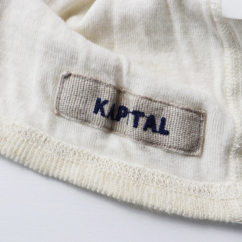 希少 初期 2006年 キャピタル KAPITAL BRIGADE ロゴプリント コットンリネンTシャツ 1(S)ベージュ/カットソー【2400014514391】_画像5