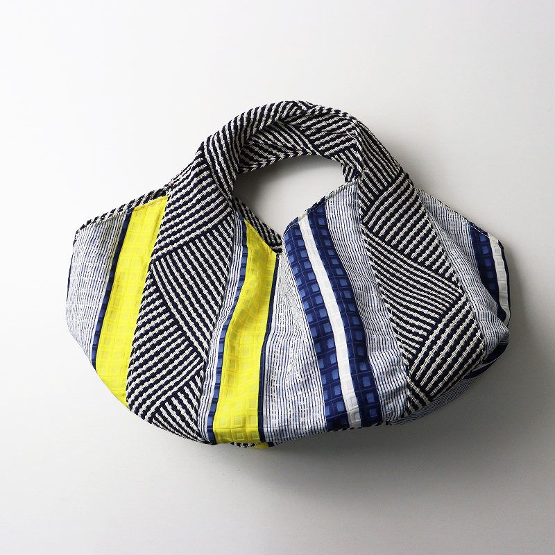 美品 トレンタセイ Trenta Sei パッチワーク切替 ハンドバッグ ネイビー/かばん カバン【2400014510133】_画像2