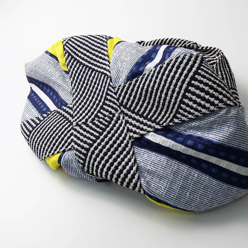 美品 トレンタセイ Trenta Sei パッチワーク切替 ハンドバッグ ネイビー/かばん カバン【2400014510133】_画像4