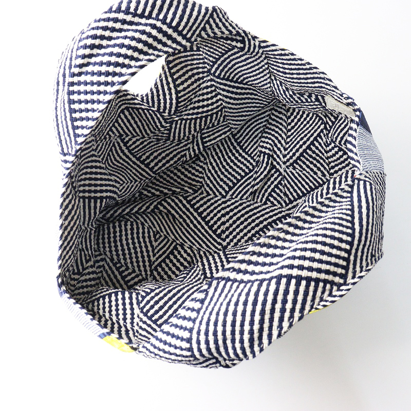 美品 トレンタセイ Trenta Sei パッチワーク切替 ハンドバッグ ネイビー/かばん カバン【2400014510133】_画像5