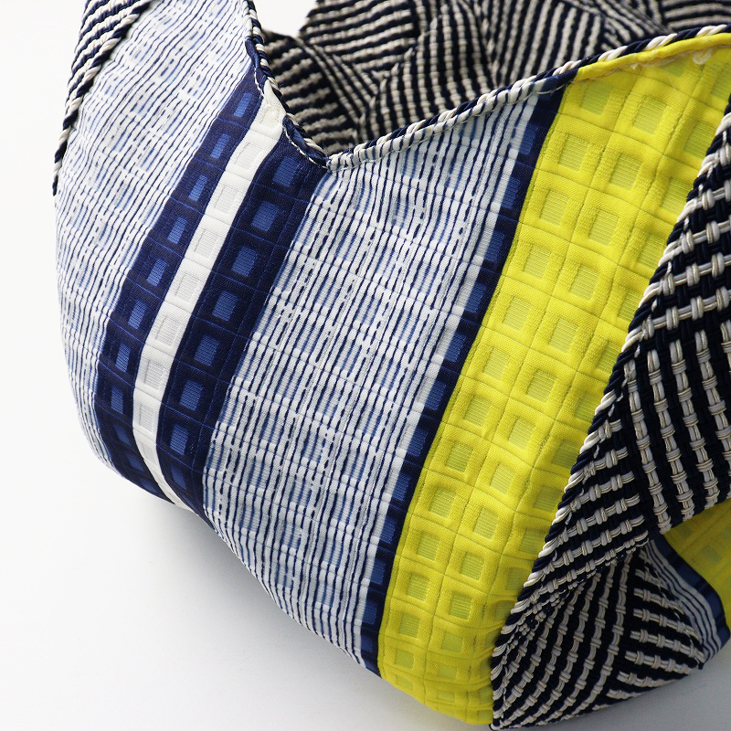 美品 トレンタセイ Trenta Sei パッチワーク切替 ハンドバッグ ネイビー/かばん カバン【2400014510133】_画像6