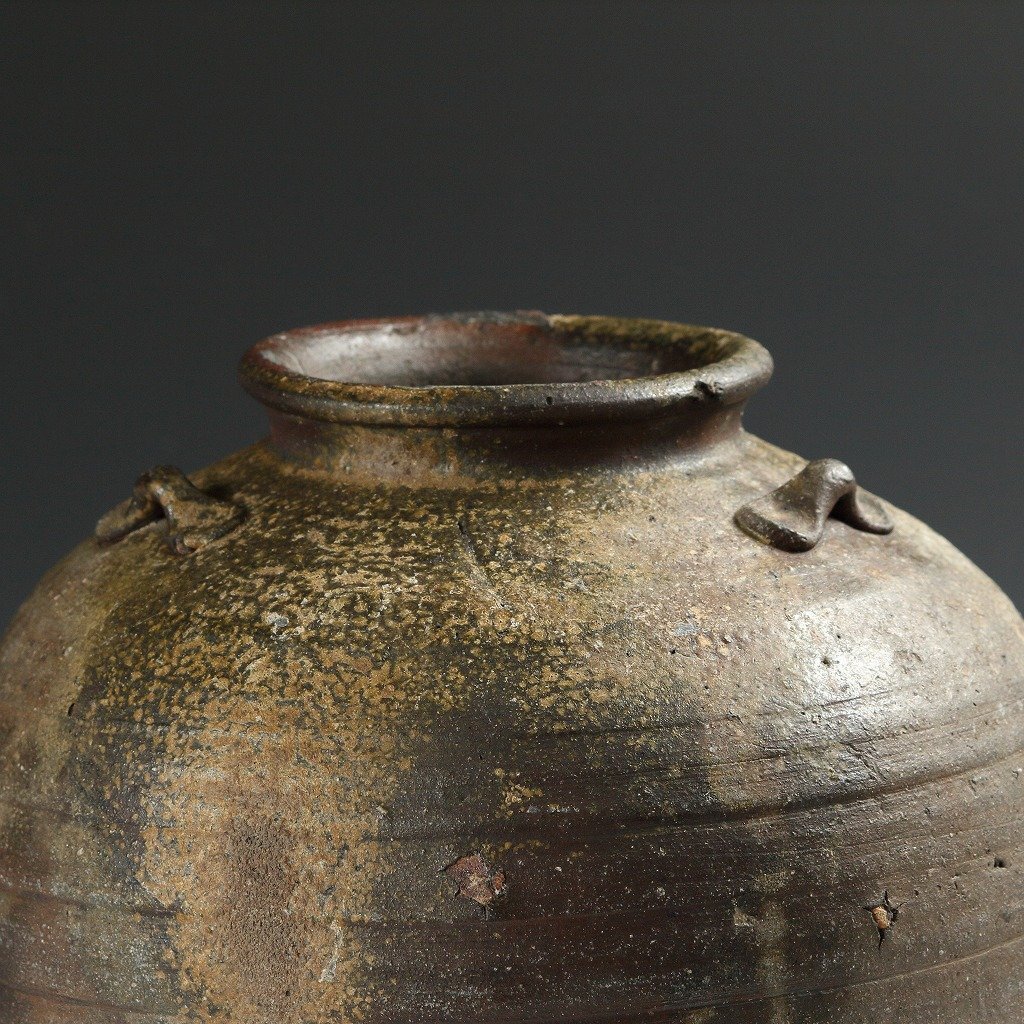 桃山時代の古備前写し 三耳壺 壺 箱無し 骨董品、美術品 時代物/骨董名品◇◇古備前 三耳壺 (桃山時代/16世紀末~17世紀