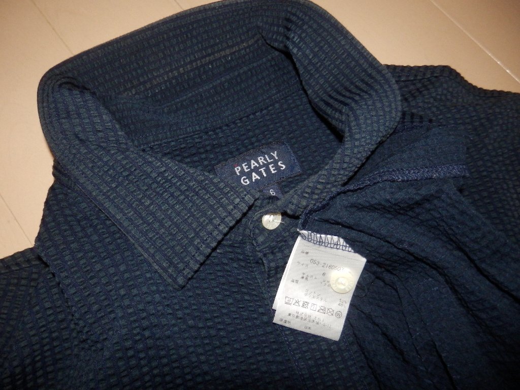 認識タグ有★PEARLY GATES パーリーゲイツ★人気半袖ポロシャツ チェック 2022年モデル★サイズ6 LL_画像5
