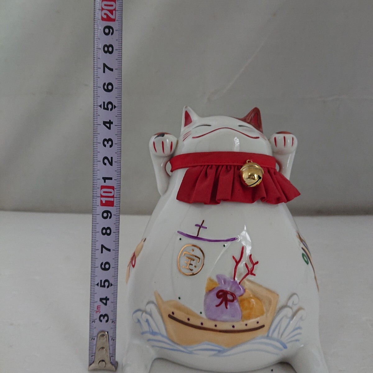 【貯金箱】招き貓 貯金箱 箱無し 陶器 縁起物 開運(yùn) 商売繁盛 和風(fēng) 當(dāng)時(shí)物 現(xiàn)狀品 ぷらみ 0716 74