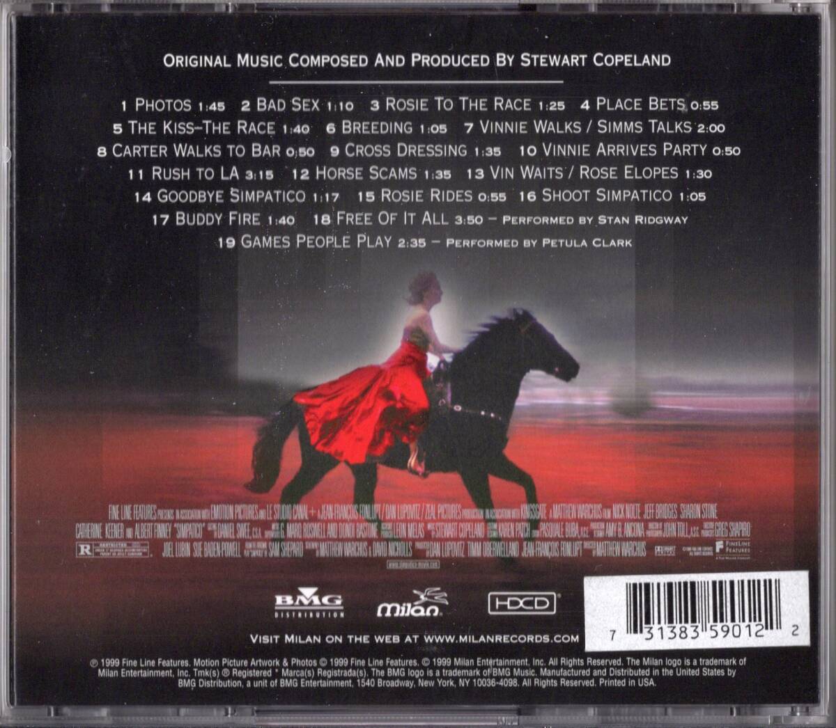 【サントラCD】スチュアート・コープランド「背信の行方」シャロン・ストーン*1999年発売*アメリカ盤*良品**STEWART COPLAND_画像2