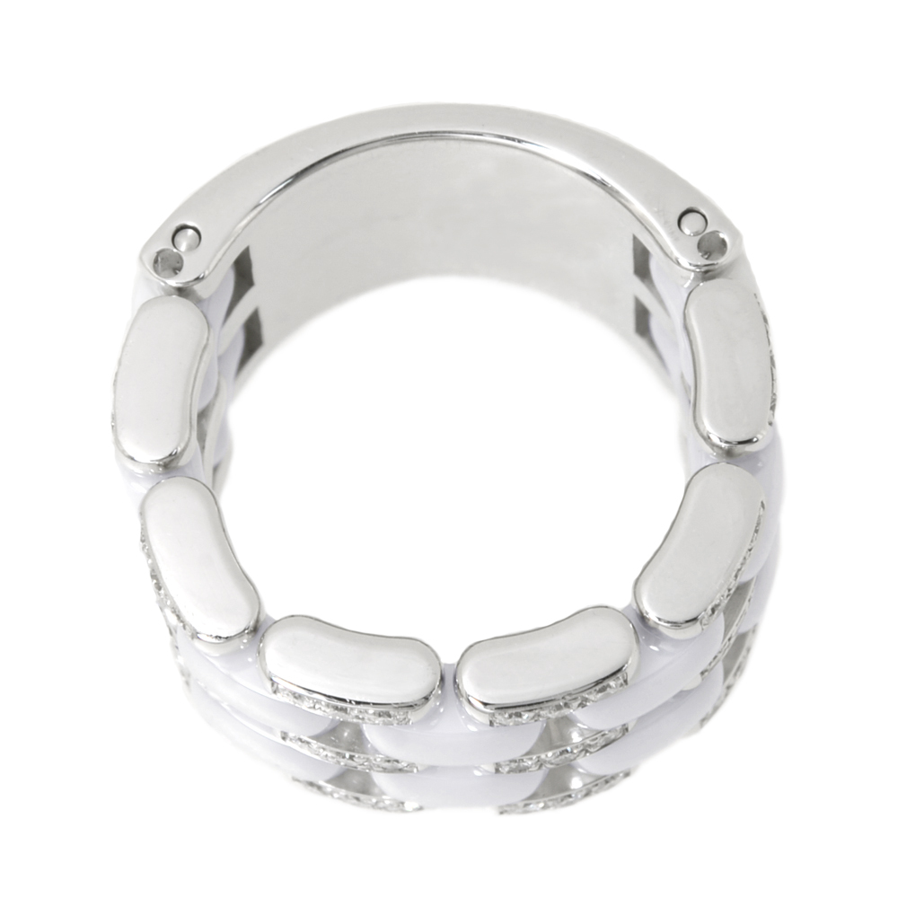 [中古] シャネル ウルトラ コレクション ダイヤモンド リング ラージモデル #50刻印 10号位 J2299 K18ホワイトゴールド セラミック CHANEL_画像5