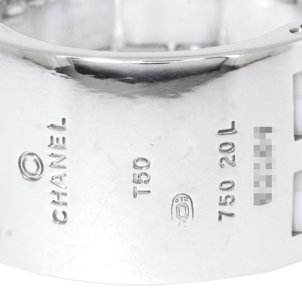 [中古] シャネル ウルトラ コレクション ダイヤモンド リング ラージモデル #50刻印 10号位 J2299 K18ホワイトゴールド セラミック CHANEL_画像7