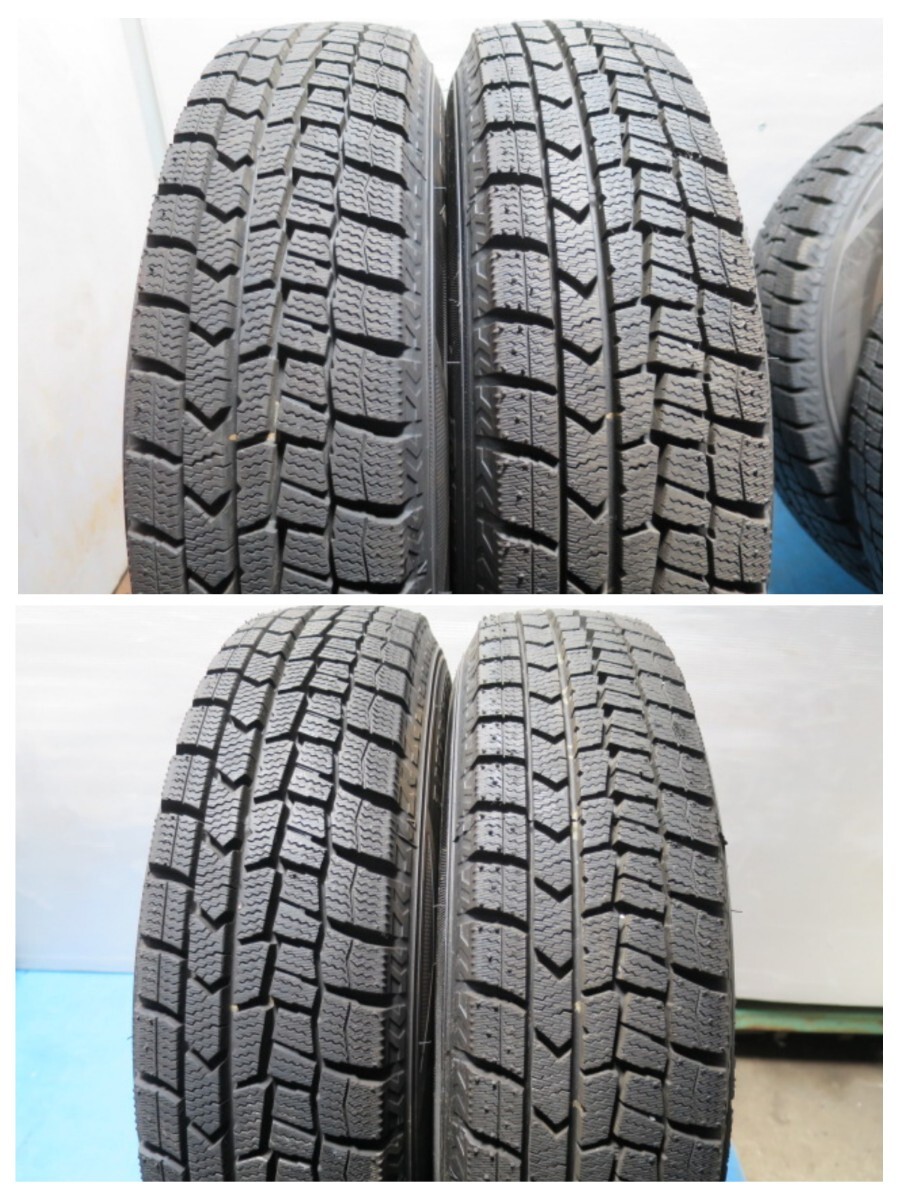 ◆ほぼ未走行?軽用スタッドレス 145/80R13◆2023年 DUNLOP WINTERMAXX WM02◆13×4J 4穴 PCD100 ハブ68mm ◆B 98_画像7