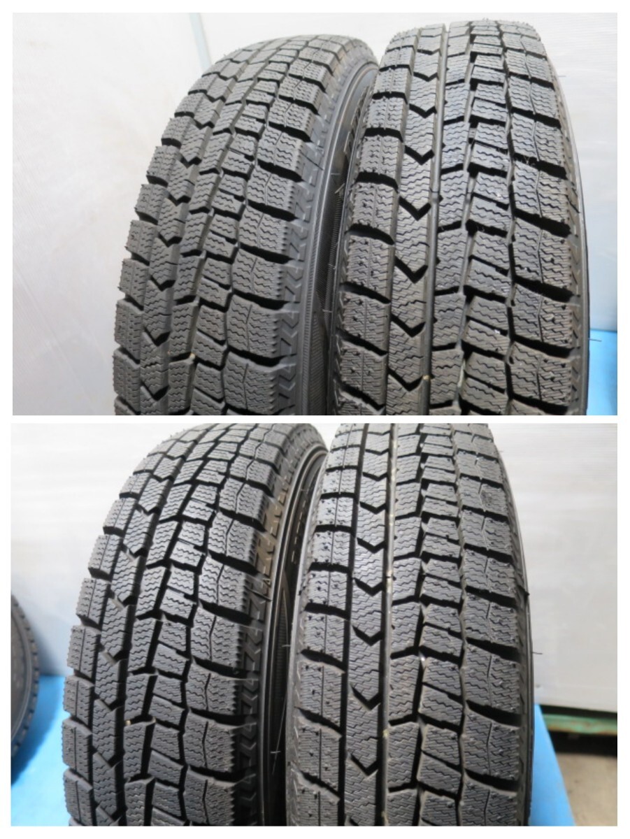 ◆ほぼ未走行?軽用スタッドレス 145/80R13◆2023年 DUNLOP WINTERMAXX WM02◆13×4J 4穴 PCD100 ハブ68mm ◆B 98_画像8