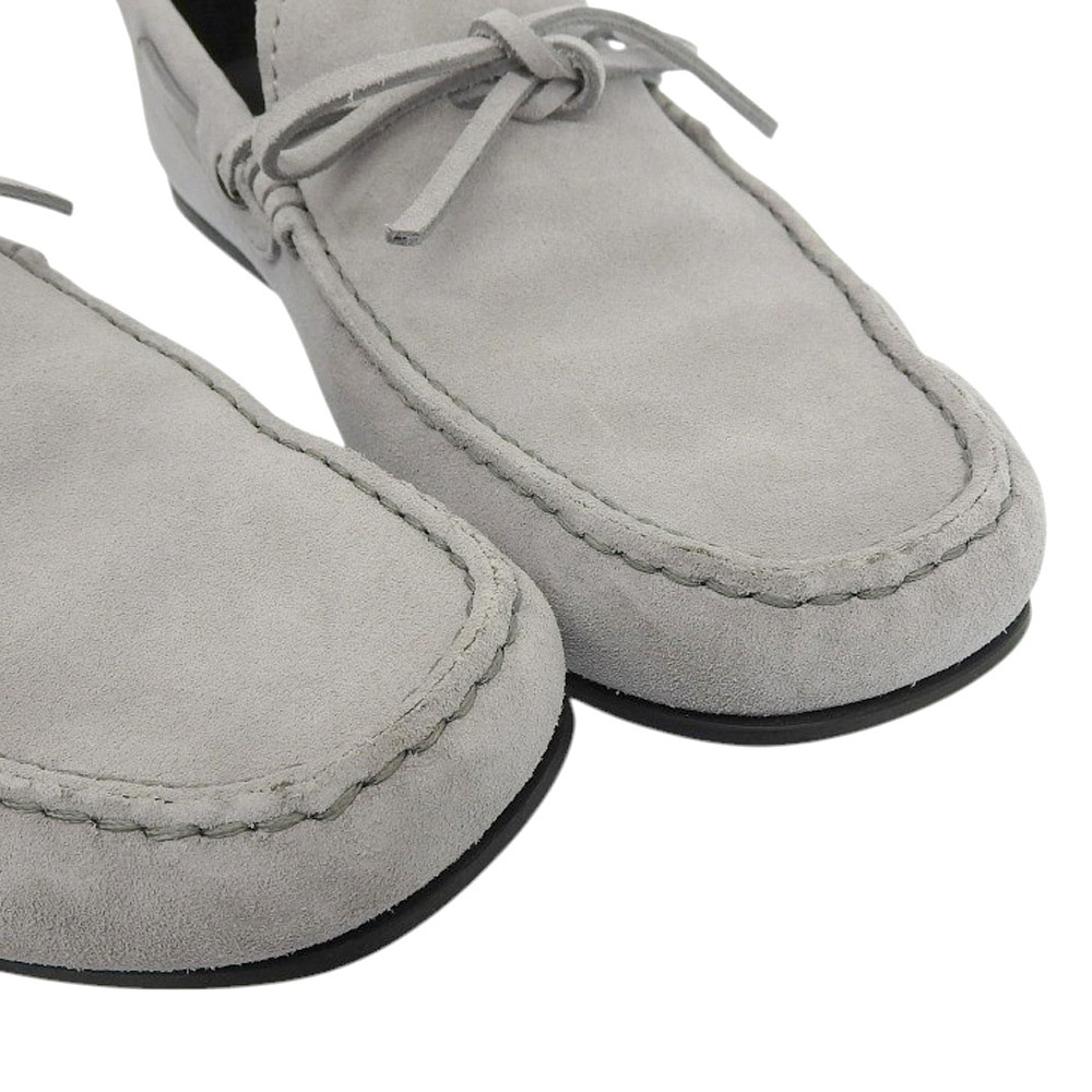 美品 TOD'S トッズ スエード ドライビング シューズ ローファー メンズ グレー 5_画像5