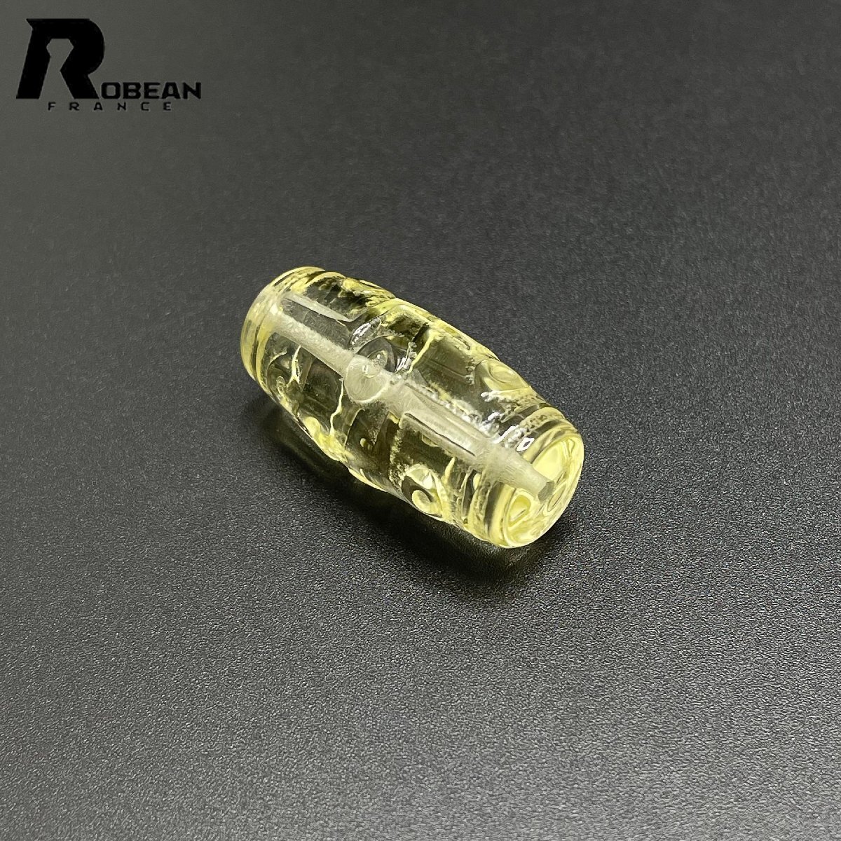 上品 EU製 定価7万円★ROBEAN・チベット天珠・シトリンファントム★パワーストーン アクセサリー 天然石 金運 約30.2*14.3mm M1128569