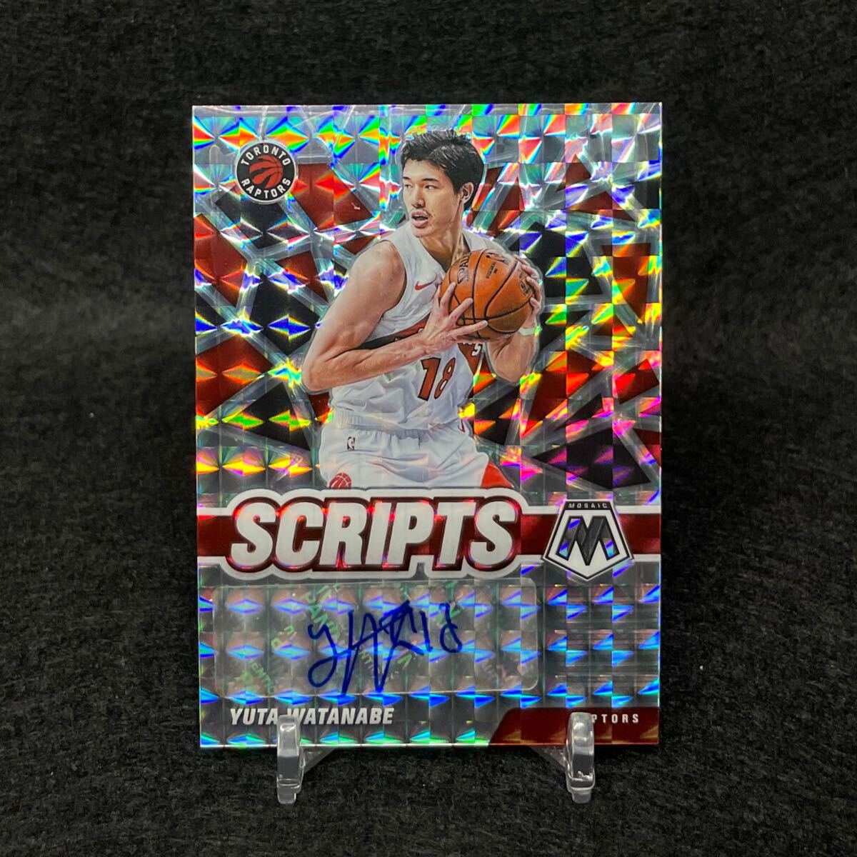 【底値】直筆サイン入りA4サイズ「クオリディア・コード」キャンバスアート 2020-21 Panini Mosaic NBA Scripts 渡邊雄太 直筆サインカード