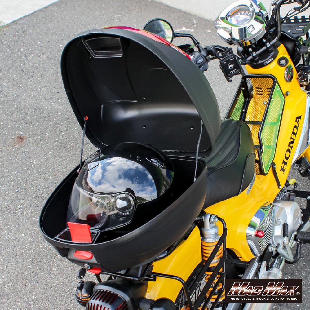 バイク用品 オートバイ用 リアボックス カルボン39 バックレスト付 34L カーボン調(diào) ブラック リフレクター レッド 通勤 通學(xué) 防水 防塵