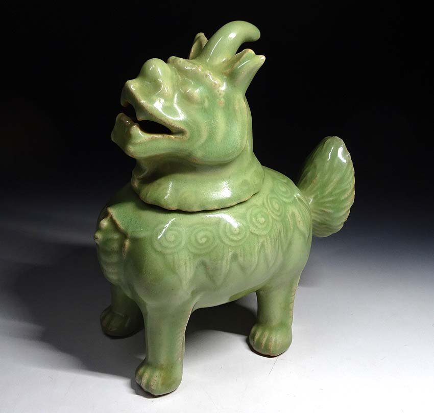 緑屋ft□ 中国古玩 白磁 香炉 唐木蓋 唐物 時代物 i9/11-6526/