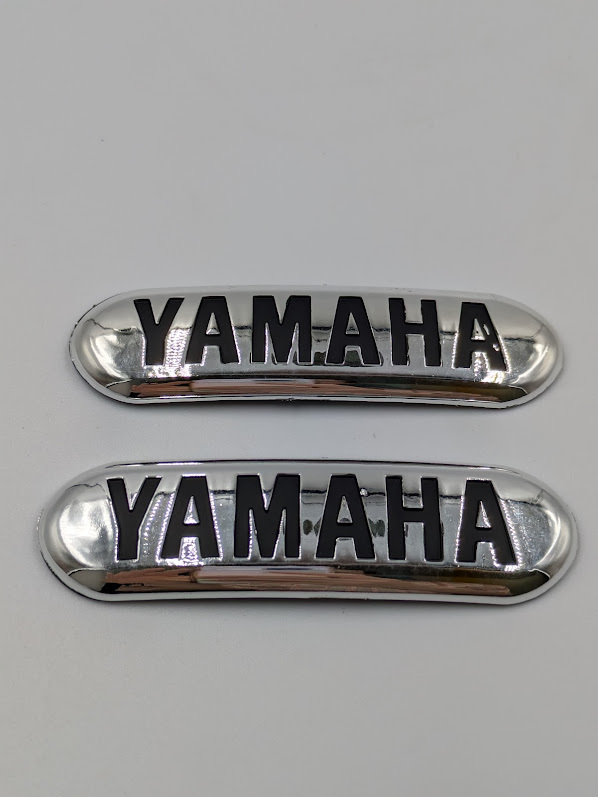 YAMAHA xj400純正タンク xj550xj400D 当時物 エンブレム付 ヤマハ タンクエンブレム 2枚セット シルバー 検/ XJ400 XJ400D