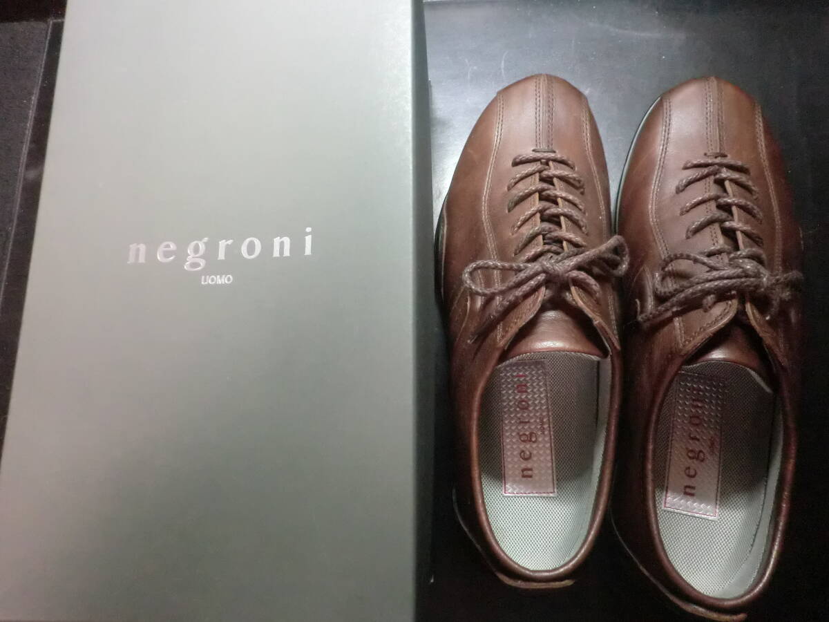 ⭐️極美品⭐️ ネグローニ ウオモ ドライビングシューズ ブラウン レザー ① negroni UOMO ネグローニ ドライビングシューズ 6 ダーク