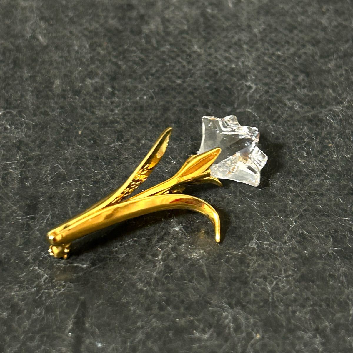 [BOX есть ]SWAROVSKI Swarovski цветок брошь Gold цвет аксессуары декортивный элемент *U