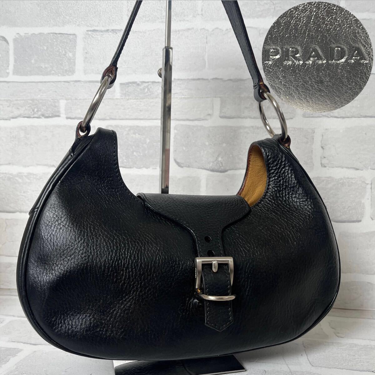 プラダ ハンドバッグ ワンショルダーバッグ スタッズ オールレザー ヴィンテージ PRADA プラダ ワンショルダー ショルダーバッグ ハンドバッグ 型
