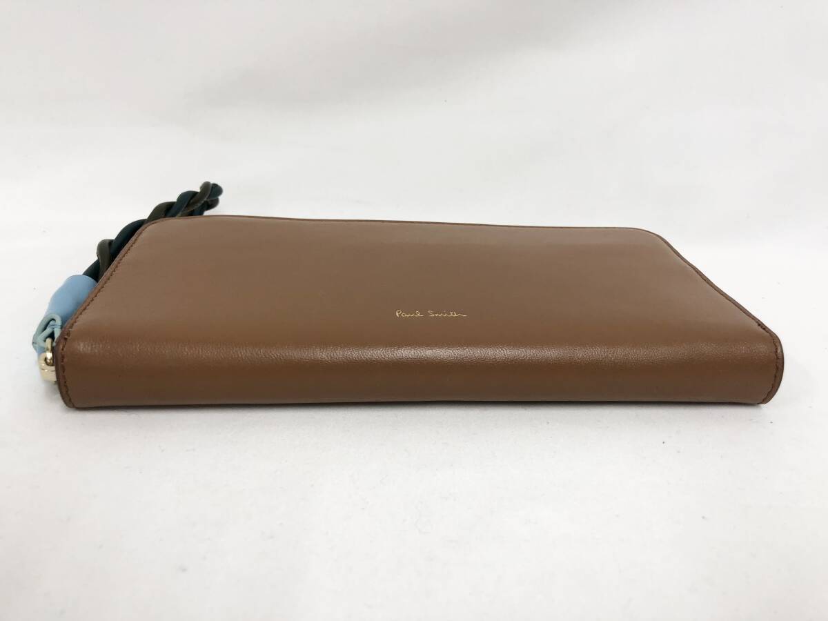 新品 ポールスミス 長財布 財布 キャメル ラウンドジップ レザー 本革 牛革 訳有り 新品未使用 Paul Smith (ポールスミス) ラウンドジップ長