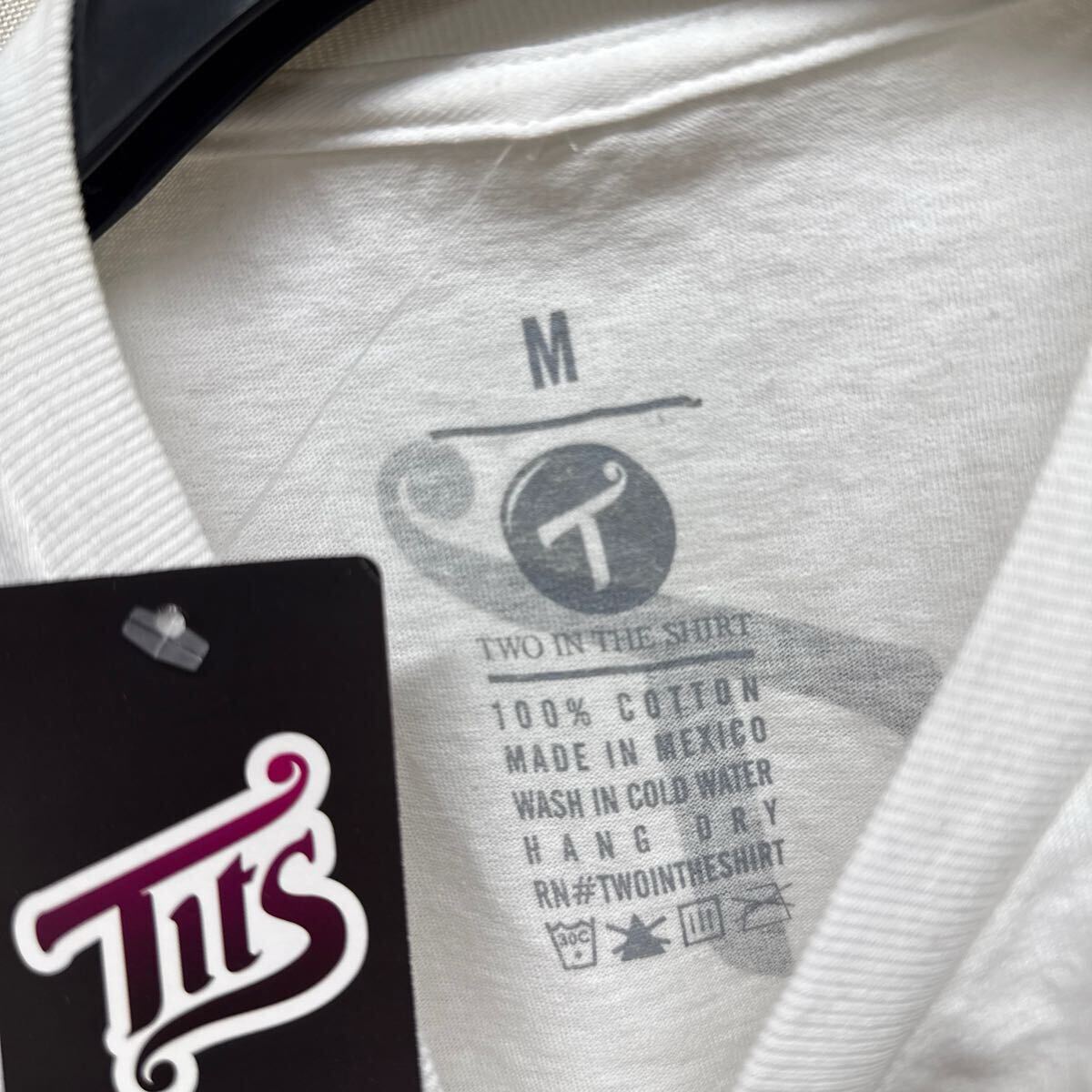 TITS ティッツ Tシャツ Mサイズ ガール プリント メンズ 半袖 タトゥー 刺繍 未使用 ホワイト 白_画像3