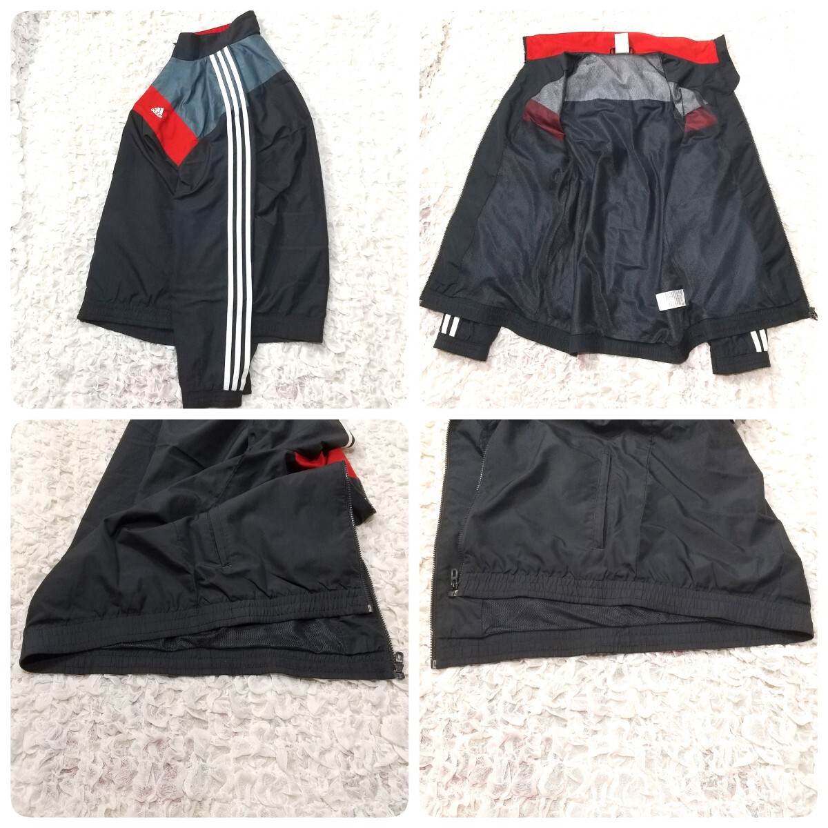 新品未使用タグ付 adidas ナイロンセットアップ ナイロンジャケット パンツ 美品 アディダス adidas セットアップ XL LL ナイロンジャケット