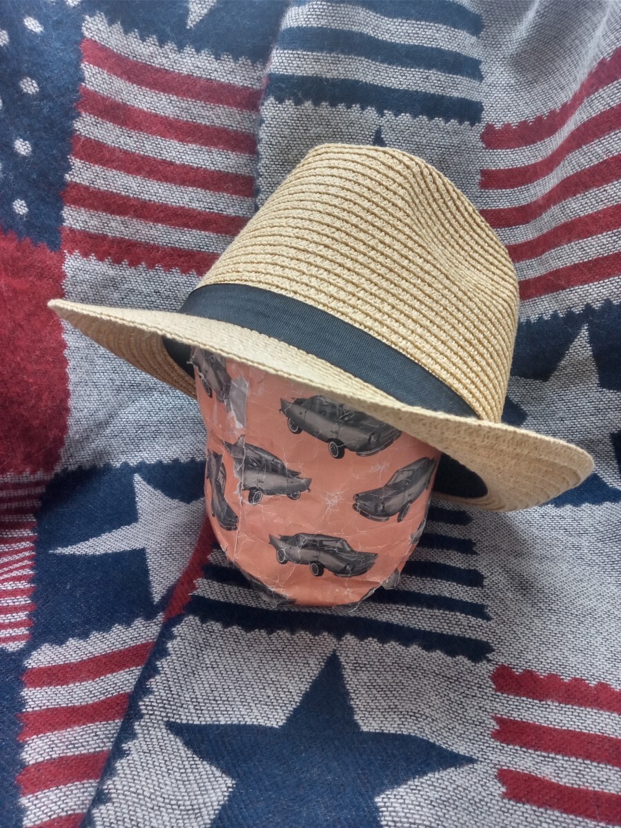 【送料無料 即決】（新品）やや大きめ 天然 中折れハット（天然色ベージュ）帽子 / 男女兼用 春夏 定番 サイズ調整付き 少し大きい 59cm　_画像2