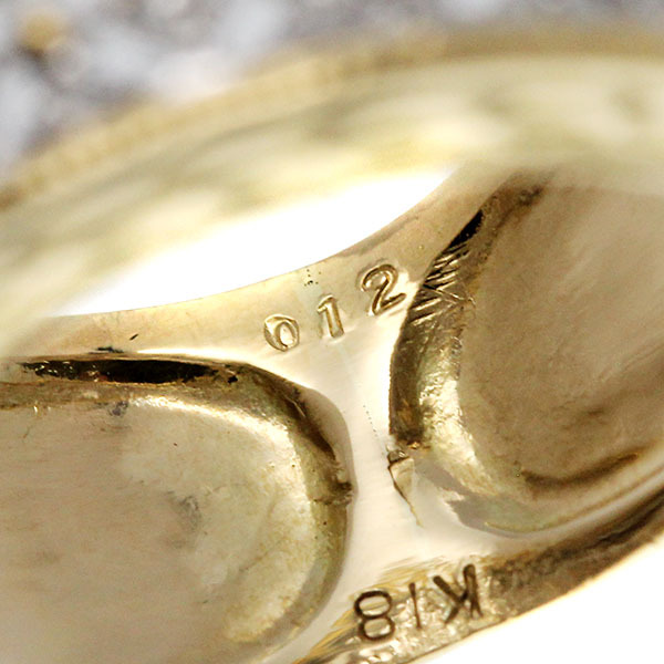 K18YG K18WG ダイヤモンド リング 10号 D0.12ct イエローゴールド750 ホワイトゴールド750 指輪 ジュエリー_画像4