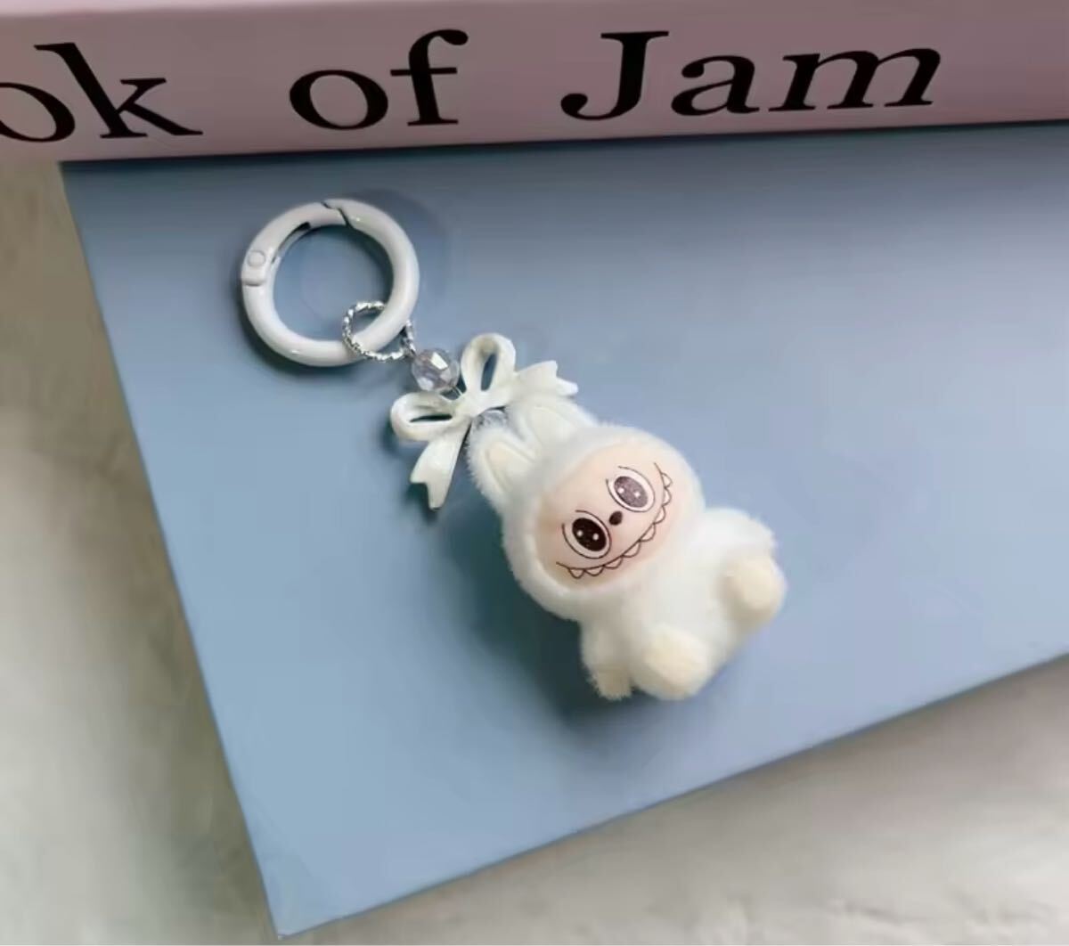 新品未使用】ラブブぬいぐるみミニキーホルダーホワイト×1