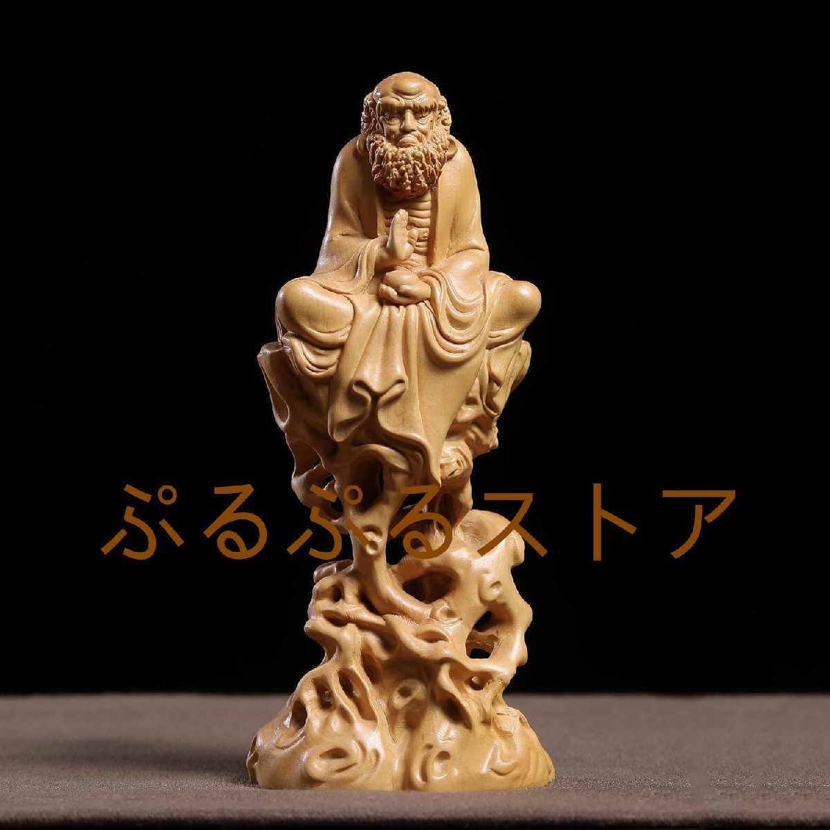 仏教美術 達磨祖師 仏像 禅意 置物 小葉黄楊木 木彫置物 彫刻 達磨大師 達磨像 木製仏像 神像 仏教