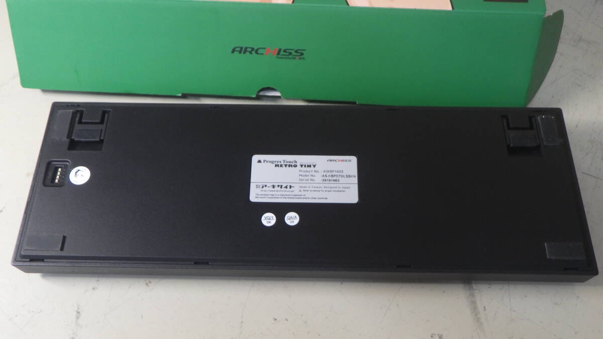 ■ARCHISS■テンキーレスコンパクトキーボード■ARCHISS ProgresTouch RETRO TINY [AS-KBPD70/LSBKNWP]■中古■ ★即決★_画像5