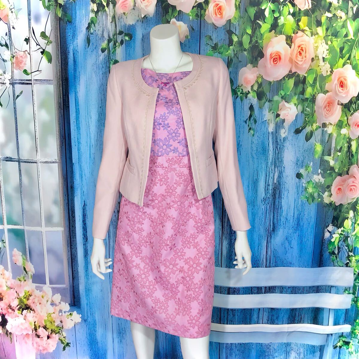 TOCCA ピンクパープルフラワーレースワンピース　S_画像6