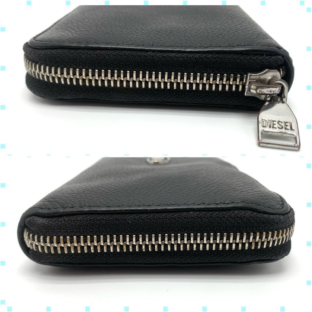 【人気・美品】DIEREL 長財布 ラウンドファスナー Dロゴ シボ加工 1円 DIEREL ディーゼル ラウンドファスナー 長財布 Dロゴ シボ