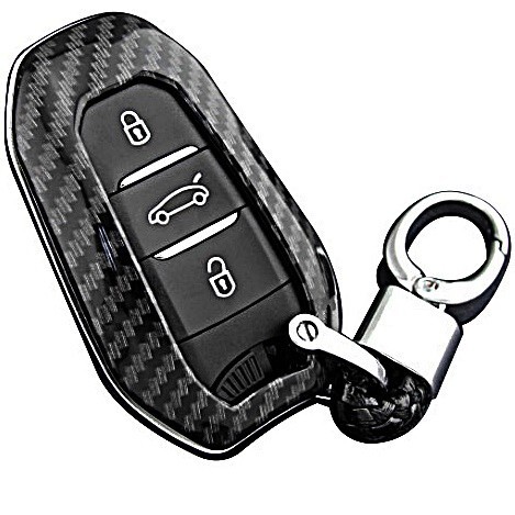 即決/送料無料 プジョー シトロエン カーボン調 キーケース キーカバー 2008 206 207 208 3008 307 308 407 508 RCZ C5 C6 DS3 DS4_画像1