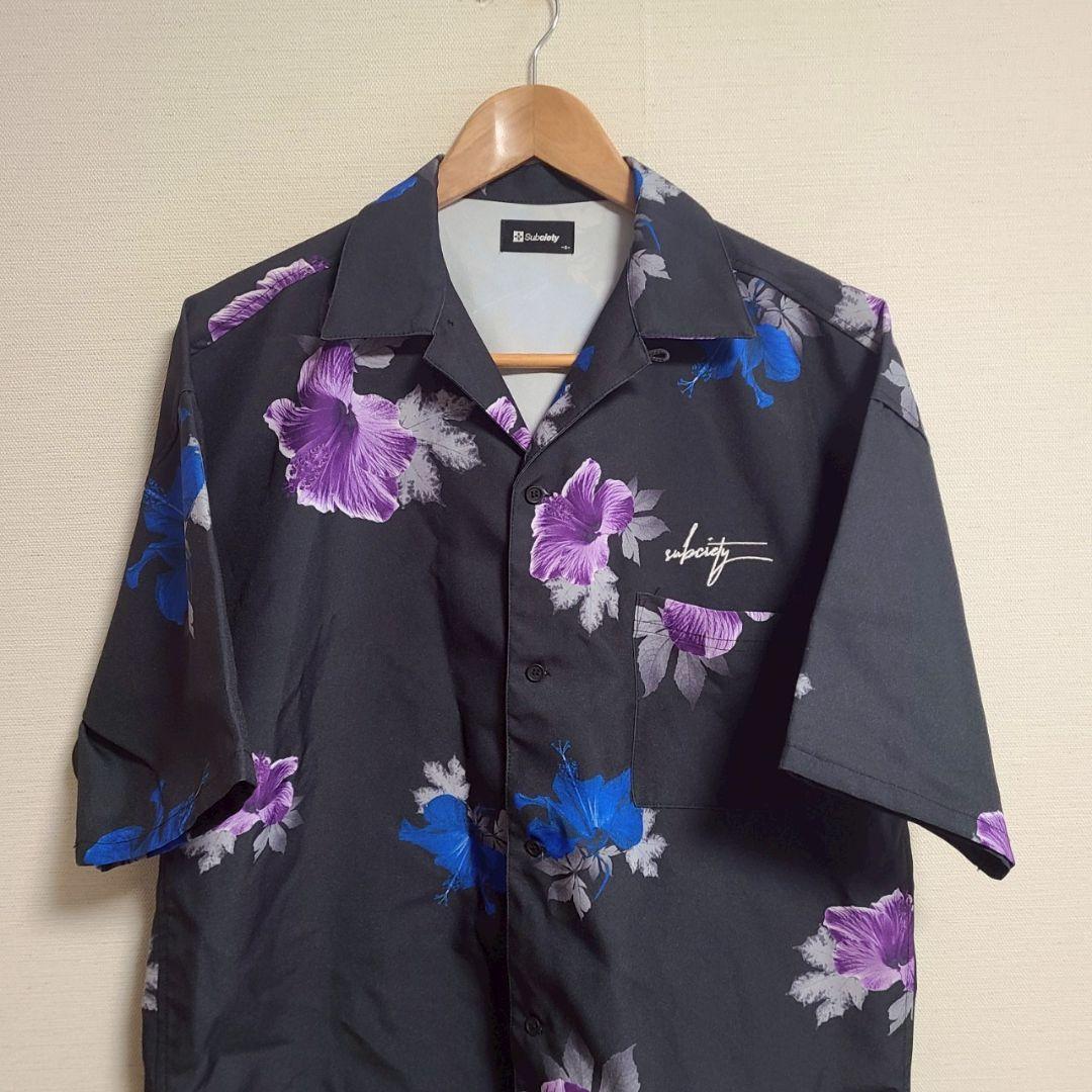 SUBCIETY サブサエティー フラワーパターンシャツ オープンカラーシャツ SUBCIETY サブサエティー フラワーパターンシャツ オープン