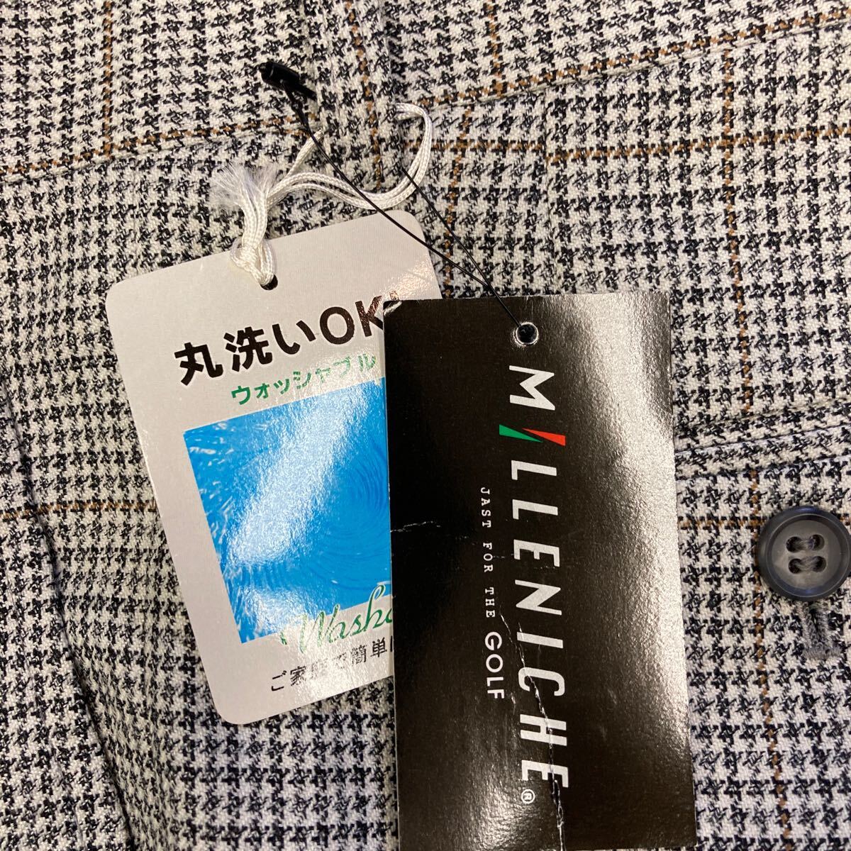 《新品》ビジネス カジュアル スラックス サイズ 76cm 2タック ウォッシャブル ご家庭で簡単にあらえます。 ハンドトゥース風柄 茶系大格子_画像5