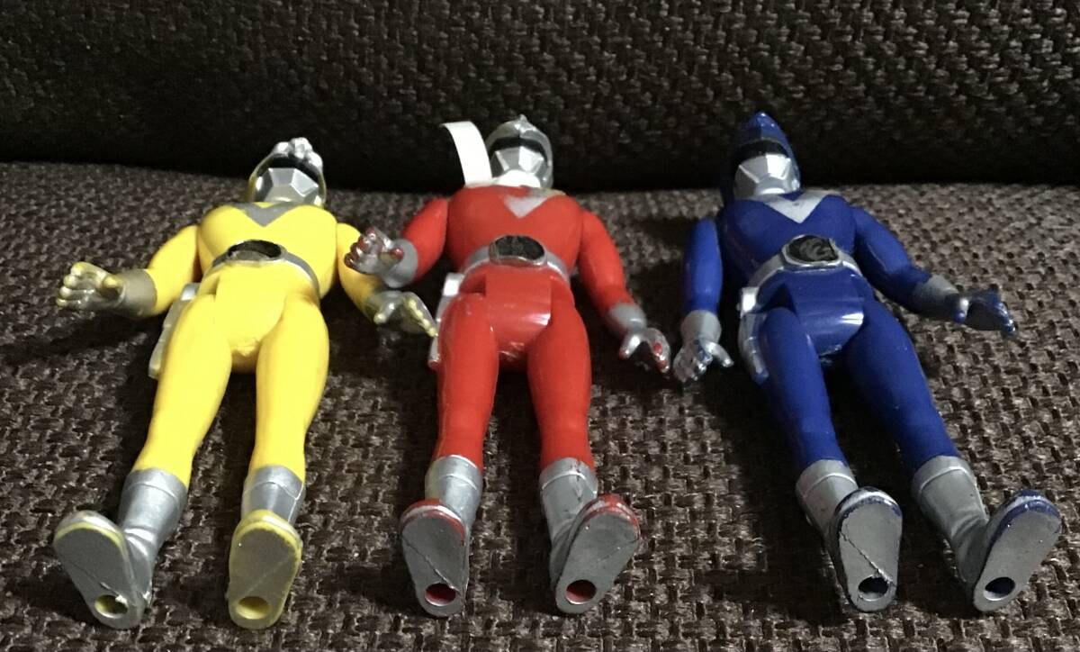 ポピー　サンバルカン　ミニソフビ　3体セット　マフラーなし　当時もの サンバルカン フィギュア ソフビ 超合金 当時物 ミニ ポピー