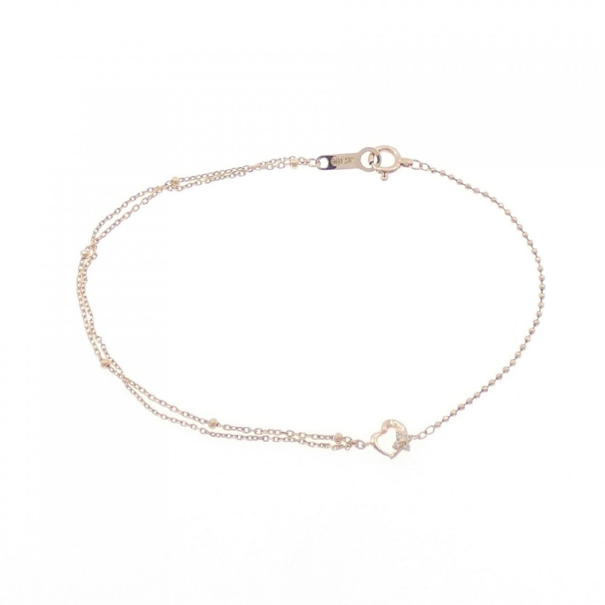 4゜C ハート ダイヤモンド ブレスレット_画像3