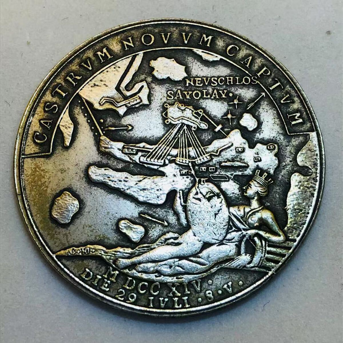 海外コイン ロシア硬貨 外国古銭 ロシア ピョートル1世 1714年 北方戦争 海戦勝利記念