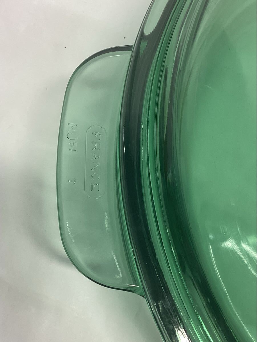 PYREX Pyrex зеленый стекло кастрюля кухонная утварь товары для кухни 24cm б/у товар