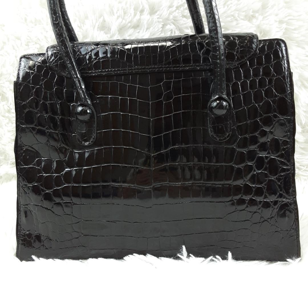美品◎RYU ハンドバッグ 2way ショルダーバッグ シャイニングクロコ 黒 未使用保管品 RYU リュー ハンドバッグ 黒 シャイニングクロコ