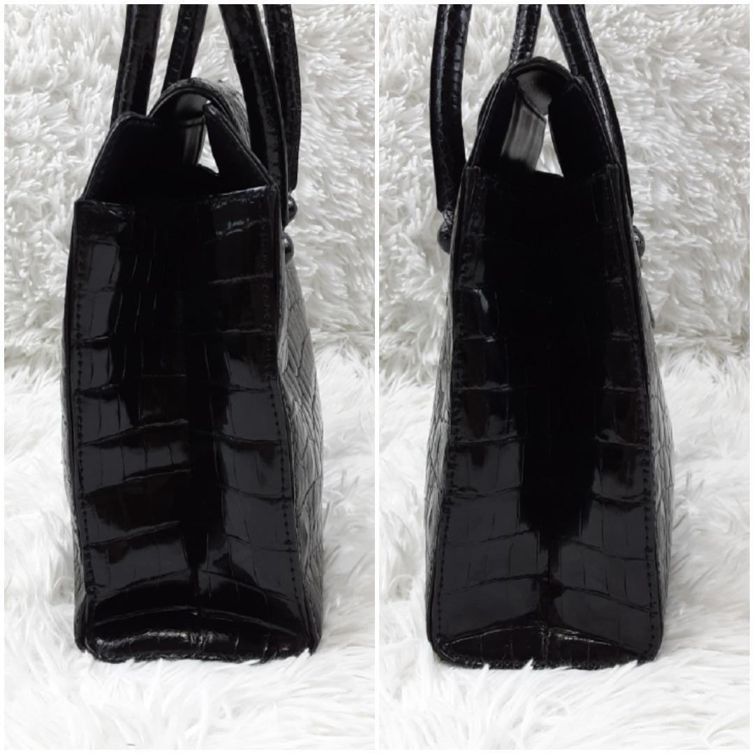 美品◎RYU ハンドバッグ 2way ショルダーバッグ シャイニングクロコ 黒 未使用保管品 RYU リュー ハンドバッグ 黒 シャイニングクロコ