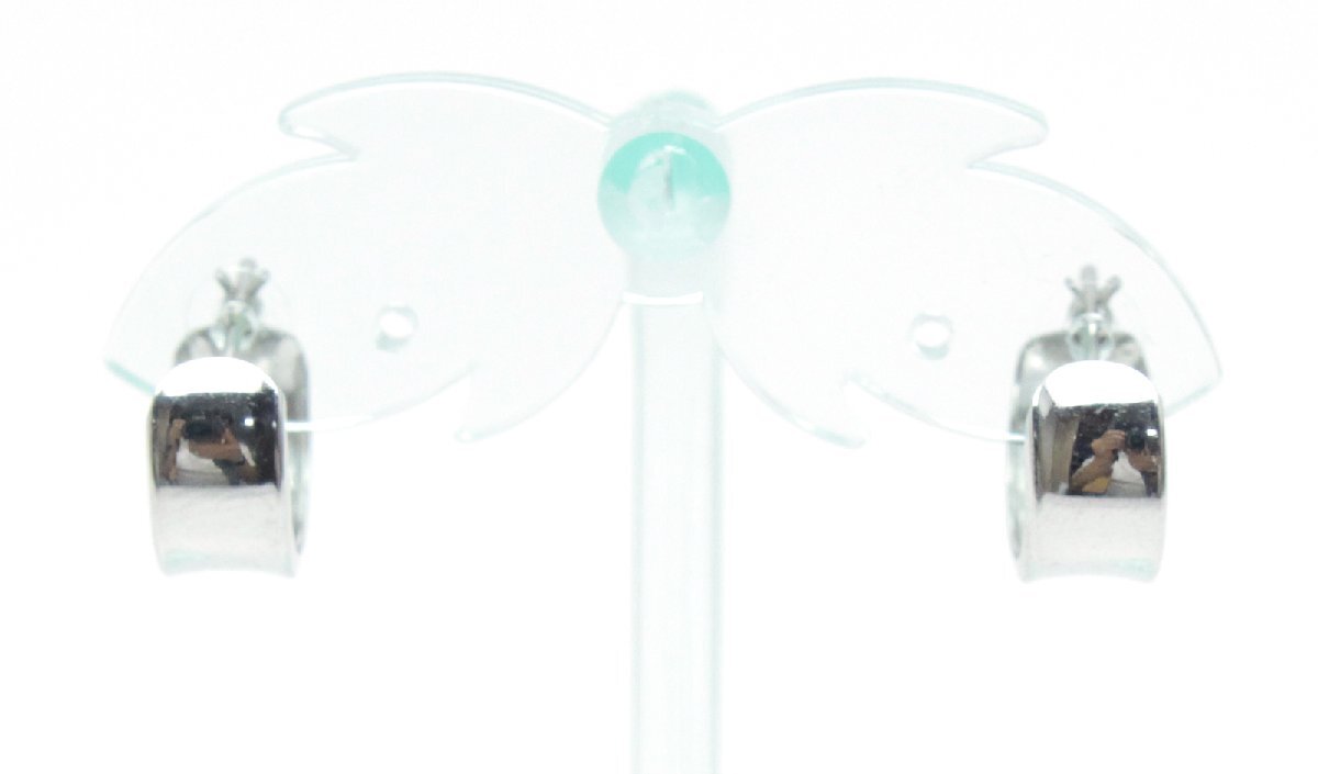 中古 美品 K18 ホワイト ゴールド ピアス_画像2