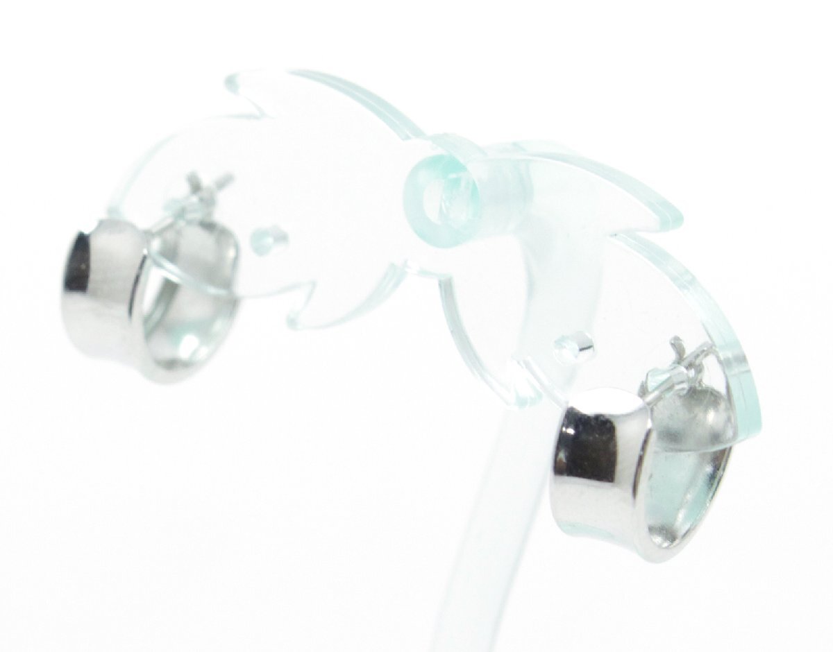 中古 美品 K18 ホワイト ゴールド ピアス_画像1