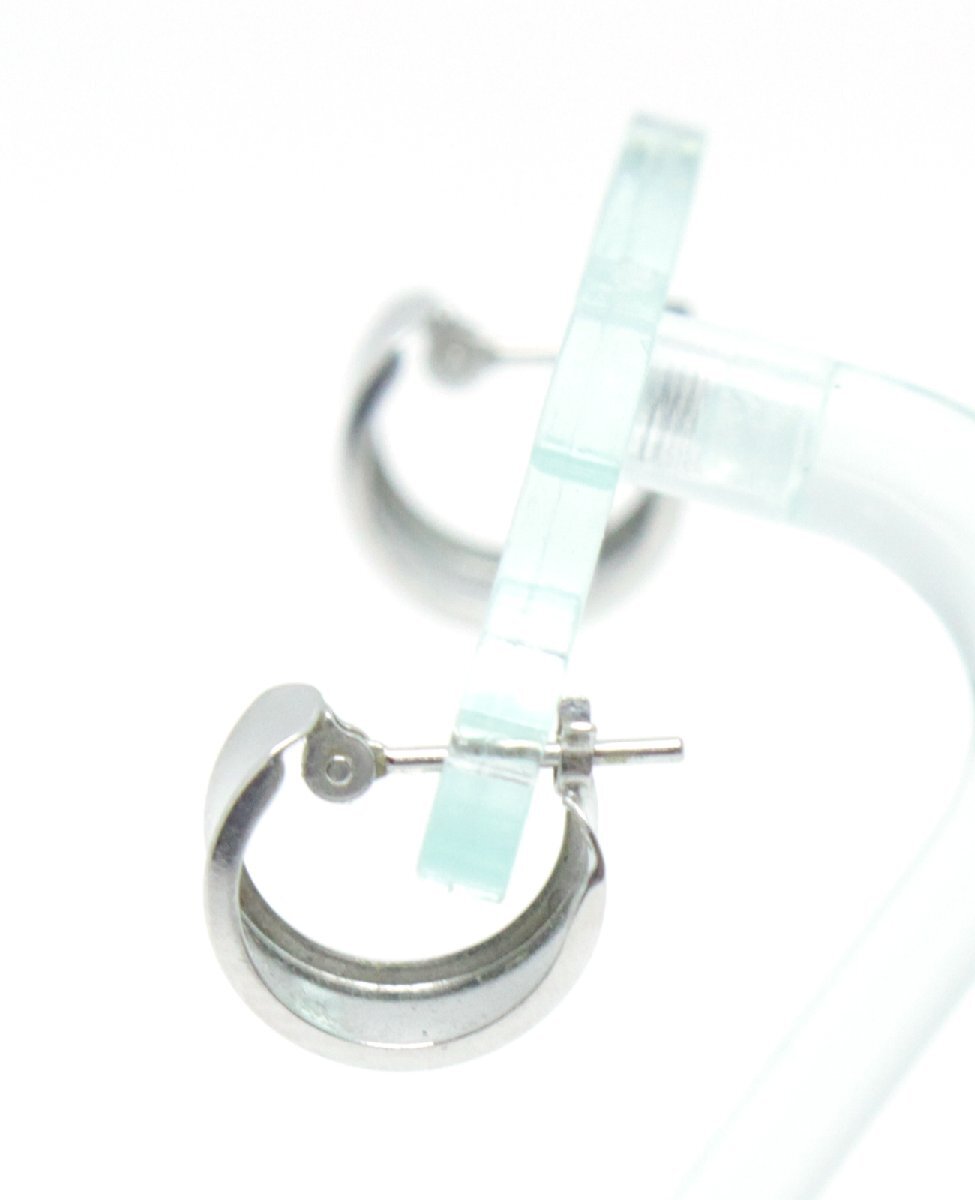 中古 美品 K18 ホワイト ゴールド ピアス_画像3