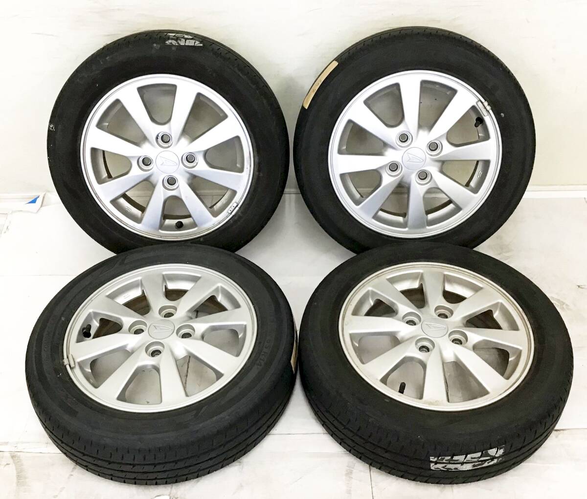 155/65R14 ダイハツ 純正 14インチ アルミホイール 14x4.5J+45 4H100 2021年製 ブリヂストン 4本セット タント ムーヴ コンテ 軽自動車 A49 ダイハツ純正14インチ 23年DUNLOP 155⁄65R14 4本 ダイハツ(純正