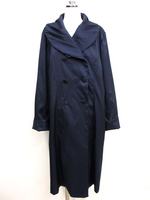 【Y】美品 東京ソワール TOKYO SOIR シーョルカラー ダブルブレスト コート LL /A5_画像1
