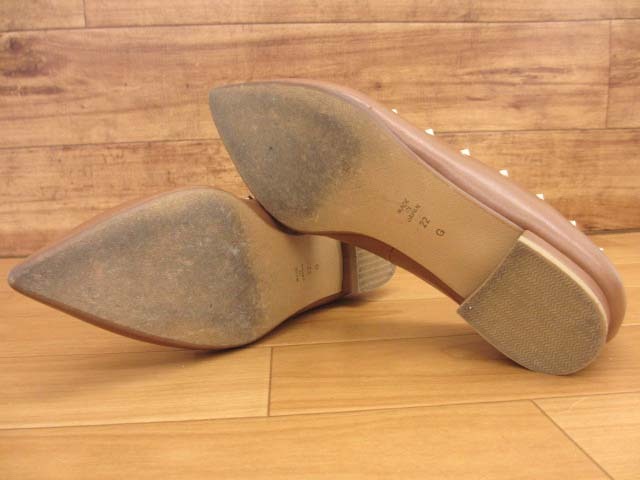 【Y】美品 ダイアナ DIANA スタッズ フラット パンプス 22_画像7